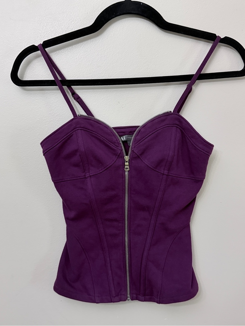 A|X Purple Corset Bustier Cami Top Zip Front XS - Picture 3 of 5